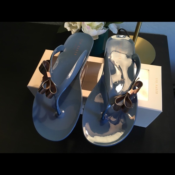ted baker blue flip flops
